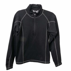 Obermeyer Mens Size Small Quarter Zip Long Sleeve Pullover Shirt Athletic Black